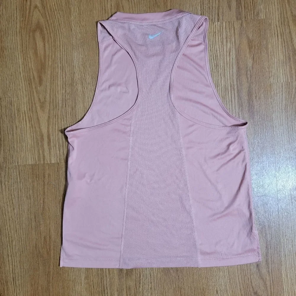 Nike Running Tank Top Dri-Fit Mesh Rose Gold Women's Size Small S See Through